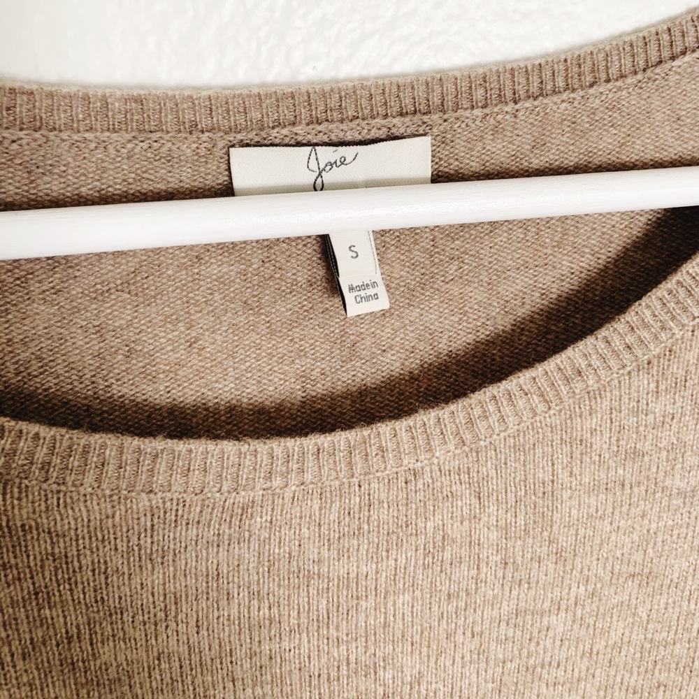 Joie Tambrel Asymmetrical Sweater Tan Cashmere Wool S - Picture 7 of 7
